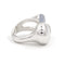 Bague 49 Bague trilogie en or blanc 18 carats, diamants et calcédoine 58 Facettes 1996141CN