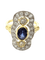 Bague Anello in oro giallo e bianco con zaffiro e diamanti 58 Facettes