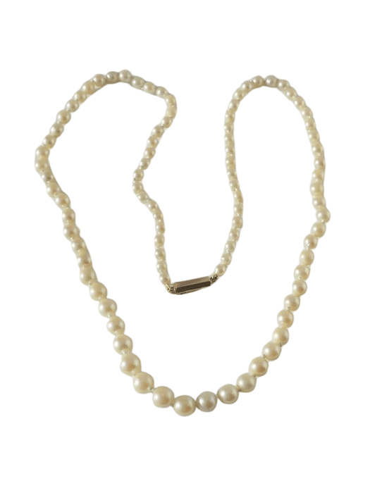 Collier Collier vintage perles Akoya fermoir en or 58 Facettes