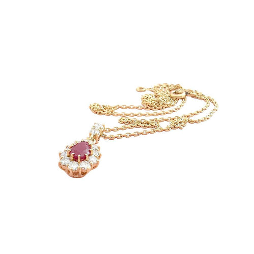 Collier Collier/Pendentif Or Jaune, Rubis & Diamants 58 Facettes AA 1581
