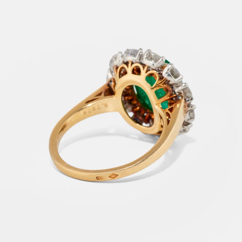 Bague VAN CLEEF & ARPELS - Bague Or Jaune, Platine, Émeraude et Diamants 58 Facettes