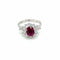 Bague 52 Bague entourage en or blanc 18k avec rubis birman et diamants 58 Facettes