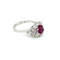 Bague 52 Bague entourage en or blanc 18k avec rubis birman et diamants 58 Facettes