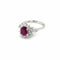 Bague 52 Bague entourage en or blanc 18k avec rubis birman et diamants 58 Facettes