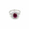 Bague 52 Bague entourage en or blanc 18k avec rubis birman et diamants 58 Facettes