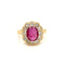 Bague 56 Bague cluster en or rose 18 carats rubis et diamants 58 Facettes