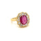 Bague 56 Bague cluster en or rose 18 carats rubis et diamants 58 Facettes