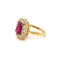 Bague 56 Bague cluster en or rose 18 carats rubis et diamants 58 Facettes
