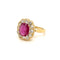 Bague 56 Bague cluster en or rose 18 carats rubis et diamants 58 Facettes