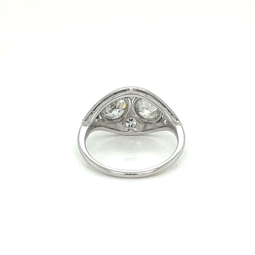 Bague 56 Bague Art déco en or blanc 18 carats et diamants 2,45 ct 58 Facettes