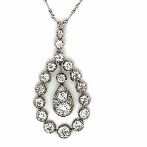 Pendentif Pendentif Belle Époque en platine et diamants 58 Facettes