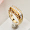 Bague 55 Bague en or jaune 750 avec diamants baguette et brillants 58 Facettes 2668