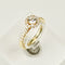 Bague 52.5 Bague halo en or jaune 18 carats avec diamants 58 Facettes 2952