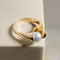 Bague 60 Lapponia - Bague en or jaune 14 carats avec perle grise 58 Facettes 2896