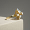 Bague 58.5 Bague en or jaune 14 carats avec 9 opales cabochon 58 Facettes 2992