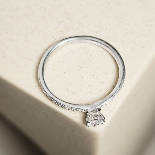Bague 52.5 Bague halo en platine 950 avec brillants 0,30 ct 58 Facettes 2821