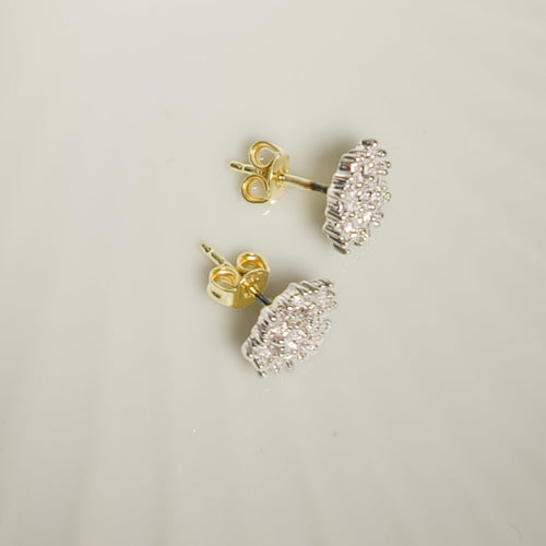 Boucles d'oreilles Ohrstecker en or blanc 14 carats et diamants taille brillant 58 Facettes 2971