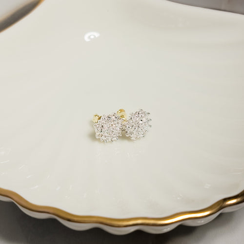 Boucles d'oreilles Ohrstecker en or blanc 14 carats et diamants taille brillant 58 Facettes 2971