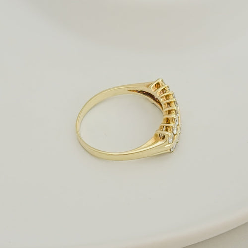 Bague 56 Bague - Diamants taille brillant en or jaune 14K 58 Facettes 3137