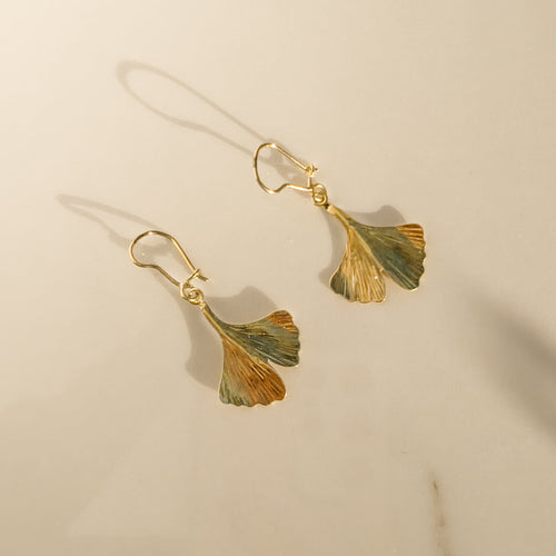 Boucles d'oreilles Boucles d’oreilles vintage Gingko en or 14 carats 58 Facettes 3155