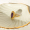 Bague 53.5 Bague améthyste en or jaune 14 carats 58 Facettes