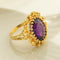 Bague 53.5 Bague améthyste en or jaune 14 carats 58 Facettes