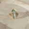 Bague 54 Bague Art déco en or jaune 14 carats avec aquamarine et diamants 58 Facettes