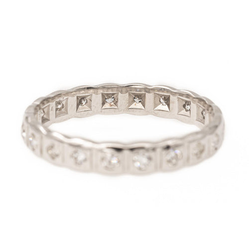 Bague 52 Alliance - Bague en or blanc 18 carats et diamants 58 Facettes 2024998CN