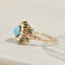 Bague 55 Bague Biedermeier - Bague en or jaune 14K avec turquoises et diamants 58 Facettes 3230-7