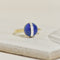 Bague 55 Bague vintage en or jaune 14K avec lapis-lazuli et diamants 58 Facettes 2372