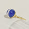 Bague 55 Bague vintage en or jaune 14K avec lapis-lazuli et diamants 58 Facettes 2372