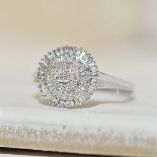 Bague Bague en or blanc 14K avec 85 diamants 1,70 ct 58 Facettes 3230-2