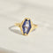Bague 59 Bague ancienne en or jaune 14K avec saphir 58 Facettes 2481