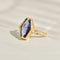 Bague 59 Bague ancienne en or jaune 14K avec saphir 58 Facettes 2481