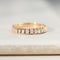 Bague 55 Bague demi-alliance en or jaune 14 K avec 0,50 ct diamants 58 Facettes