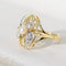 Bague 58 Bague Art nouveau en or jaune et blanc 585 avec perle et diamants 58 Facettes