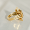 Bague 53 Bague vintage - Citrine en or jaune 14 carats 58 Facettes