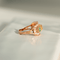 Bague 54 Bague victorienne - Bague en or rose 14K, émeraudes et diamants taille rose 58 Facettes