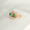 Bague 54 Bague victorienne - Bague en or rose 14K, émeraudes et diamants taille rose 58 Facettes
