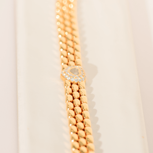Bracelet Chopard Happy Diamonds - Bracelet cœur en or jaune 18 carats et diamants 58 Facettes 3294
