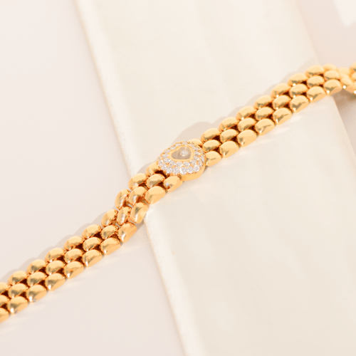 Bracelet Chopard Happy Diamonds - Bracelet cœur en or jaune 18 carats et diamants 58 Facettes 3294
