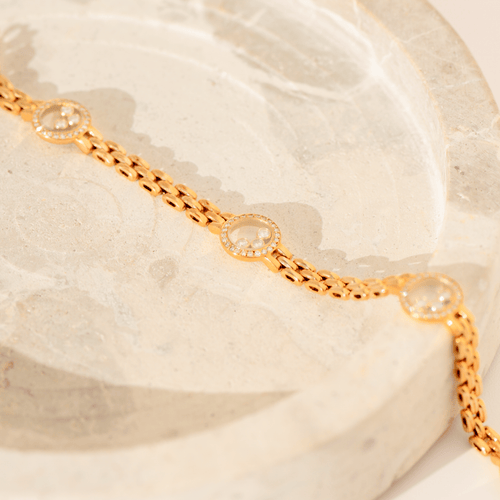 Bracelet Chopard Happy Diamonds - Bracelet en or jaune 18 carats et diamants 58 Facettes 3282