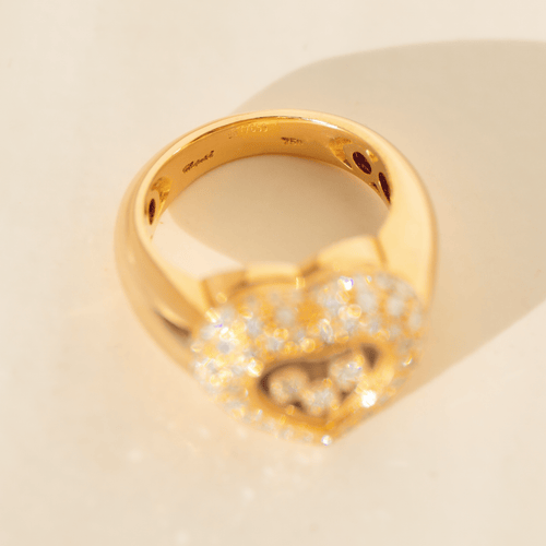 Bague 51 Chopard Happy Diamonds - Bague en or jaune 18 carats et diamants 58 Facettes 3291
