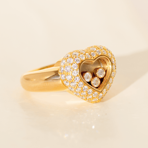 Bague 51 Chopard Happy Diamonds - Bague en or jaune 18 carats et diamants 58 Facettes 3291