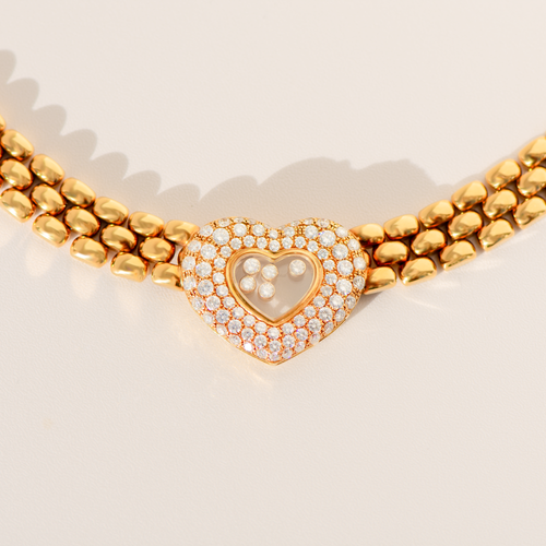 Collier Chopard Happy Diamonds - Collier en or jaune 18 carats et diamants 2,79 ct 58 Facettes 3295