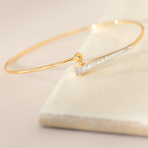 Armreif en or jaune 18 carats avec 12 diamants 58 Facettes