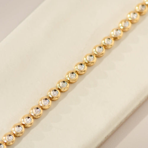 Bracelet Bracelet tennis - Bracelet en or jaune 14 carats et diamants 0,75 ct 58 Facettes