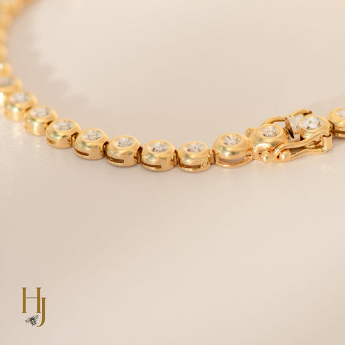 Bracelet Bracelet tennis - Bracelet en or jaune 14 carats et diamants 0,75 ct 58 Facettes