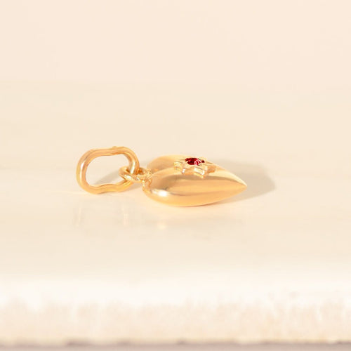 Pendentif Pendentif cœur - 18 carats or jaune avec rubis 58 Facettes