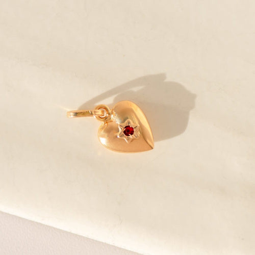 Pendentif Pendentif cœur - 18 carats or jaune avec rubis 58 Facettes